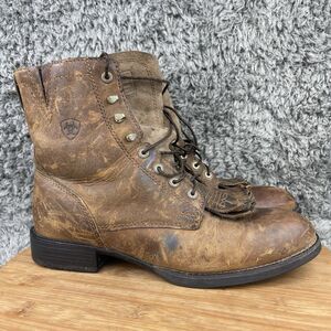 Ariat Heritage Lacer Boots Women’s 9.5 C Brown Leather Western Riding Distressed